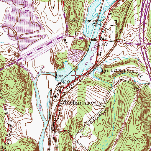 Topographic Map of Acme Pond, CT