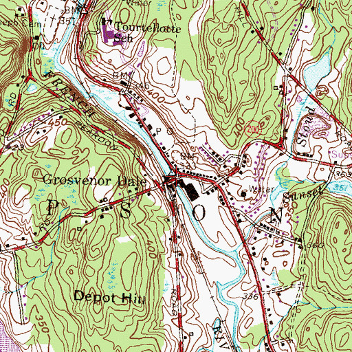 Topographic Map of Belden Dam, CT