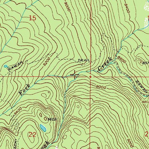 Topographic Map of North Fork Rawah Creek, CO