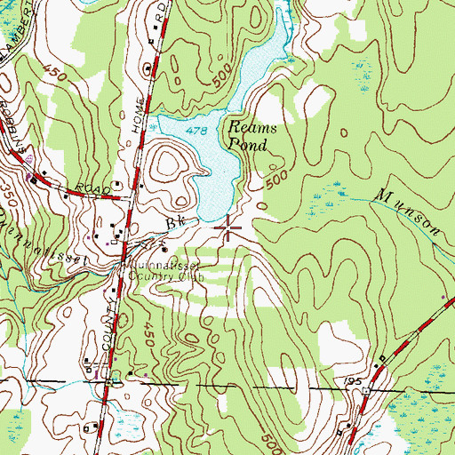 Topographic Map of Reams Pond Dam, CT