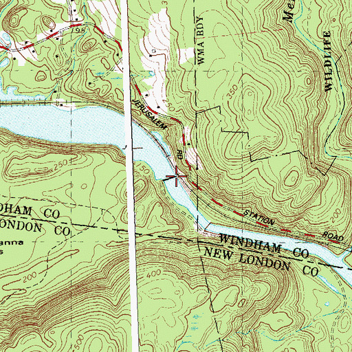 Topographic Map of Scotland Dam, CT