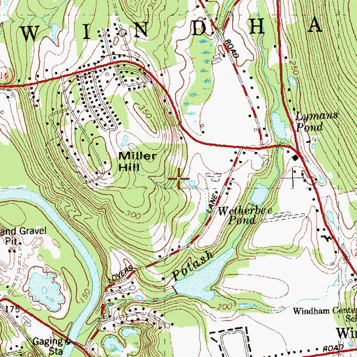 Topographic Map of Potash Pond Dam, CT