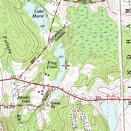 Topographic Map of Frog Pond Dam, CT
