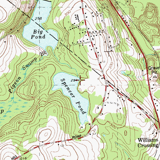 Topographic Map of Bibbens Pond Dam, CT