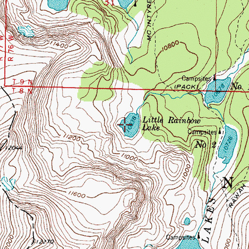Topographic Map of Little Rainbow Lake, CO