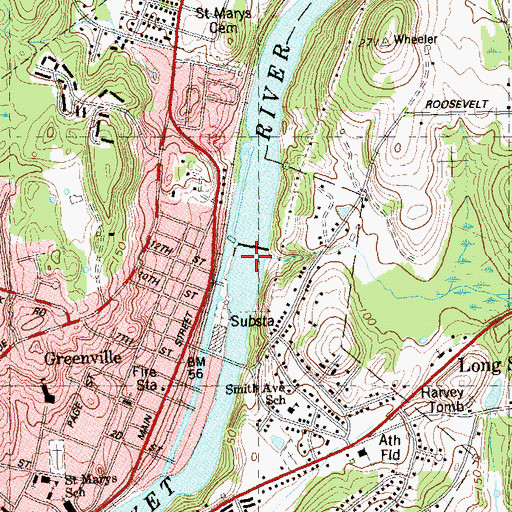 Topographic Map of Shetucket River Reservoir, CT