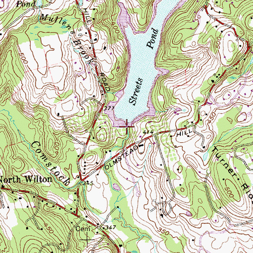 Topographic Map of Popes Pond Dam, CT