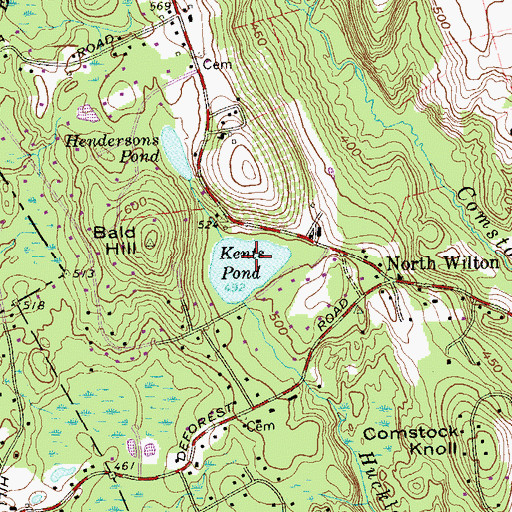 Topographic Map of Kents Pond Dam, CT