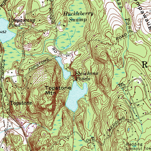 Topographic Map of Steichens Pond Dam, CT