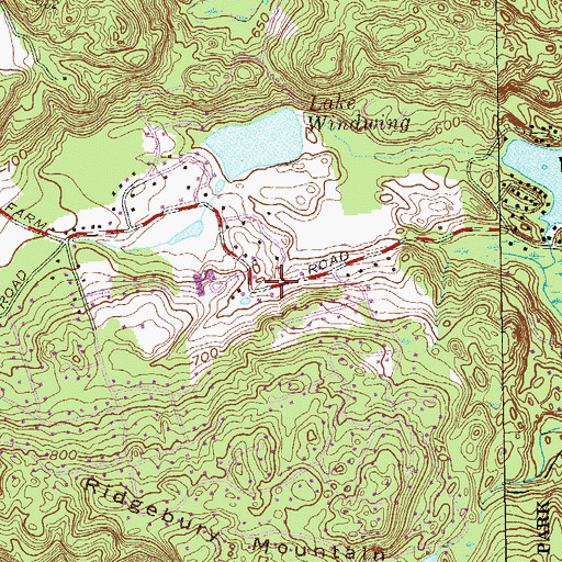 Topographic Map of Lake Windwing Dam, CT