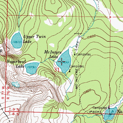 Topographic Map of McIntyre Lake, CO
