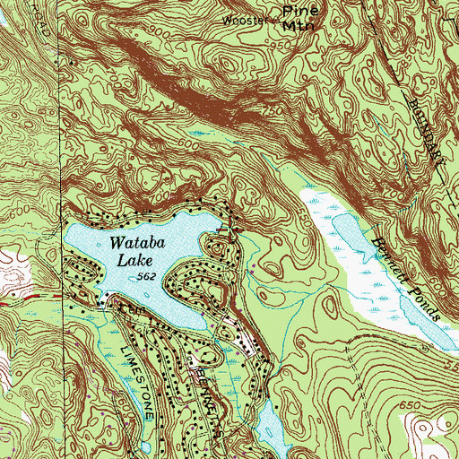 Topographic Map of Wataba Lake Dam, CT