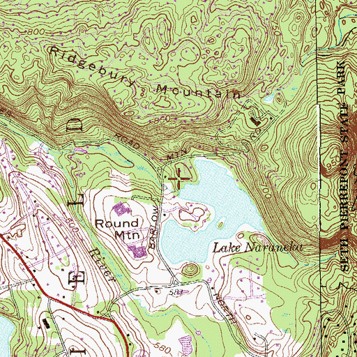 Topographic Map of Lake Naraneka Dam, CT
