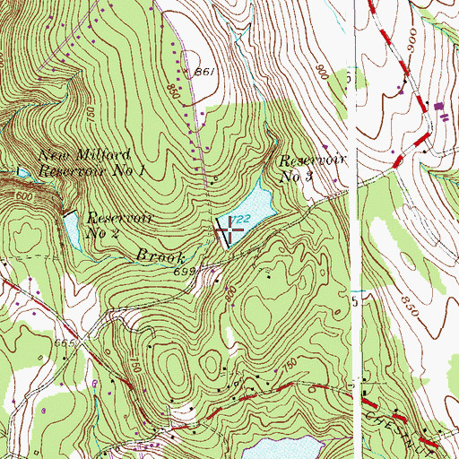 Topographic Map of New Milford Reservoir Number 3 Dam, CT