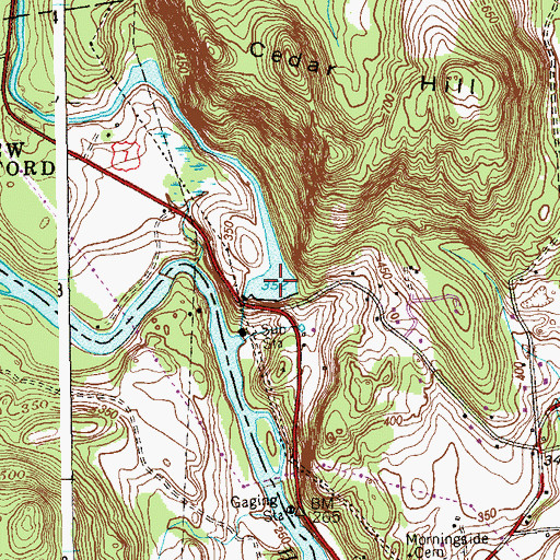 Topographic Map of Cedar Hill Pond, CT