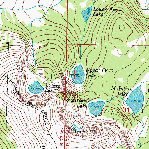 Topographic Map of Upper Twin Lake, CO