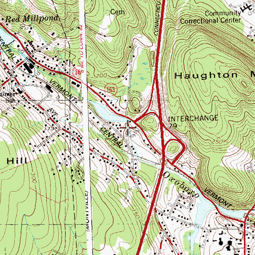 Topographic Map of Oxoboro Brook Reservoir, CT