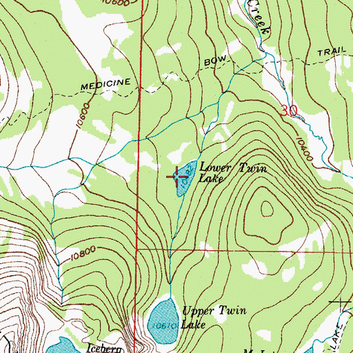 Topographic Map of Lower Twin Lake, CO
