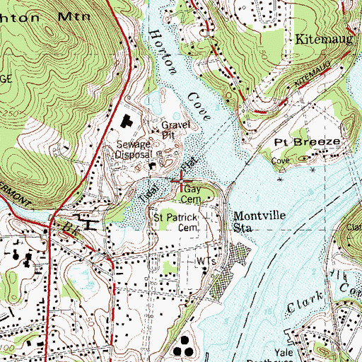 Topographic Map of Gay Cemetery Pond, CT