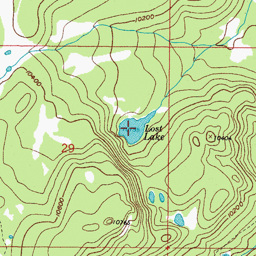 Topographic Map of Lost Lake, CO