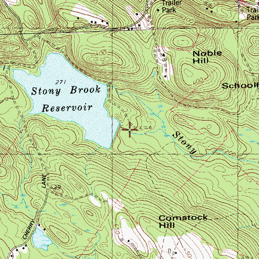 Topographic Map of Stony Brook Reservoir Dam, CT