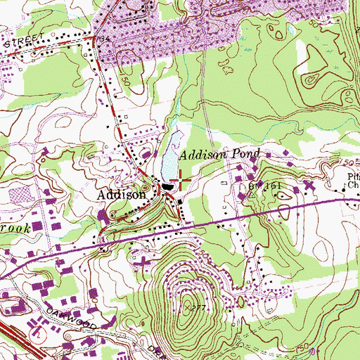 Topographic Map of Addison Pond Dam, CT