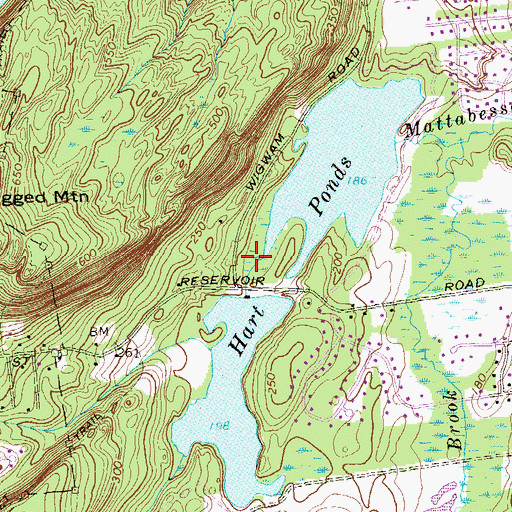 Topographic Map of Upper Hart Pond Dam, CT