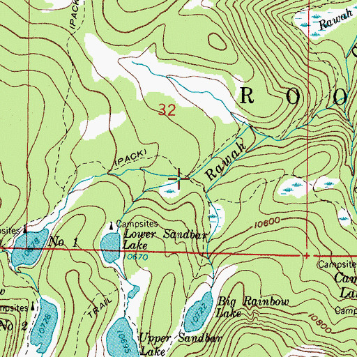 Topographic Map of Rawah Trail, CO
