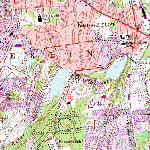 Topographic Map of Paper Goods Pond Dam, CT