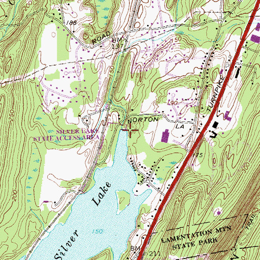 Topographic Map of Silver Lake Dam, CT