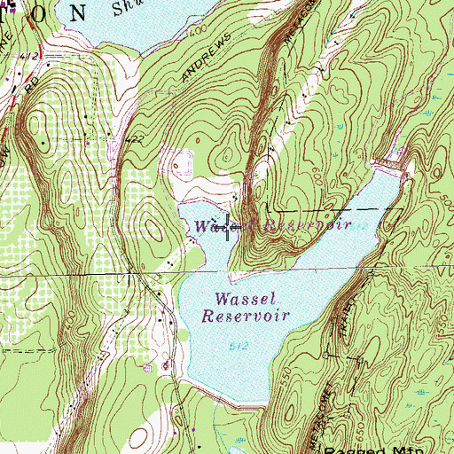 Topographic Map of Wasel Reservoir Dam, CT