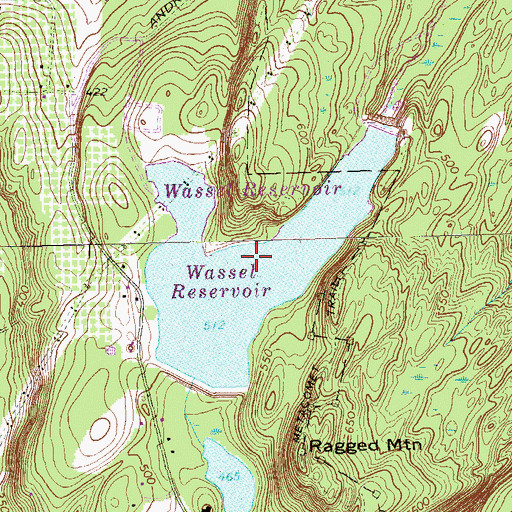Topographic Map of Wassel Reservoir, CT