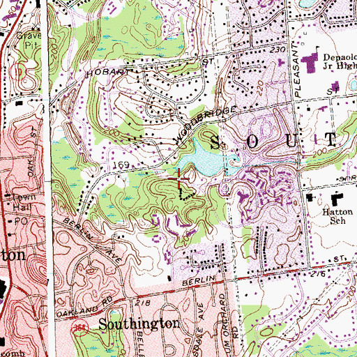 Topographic Map of Spring Lake Dam, CT