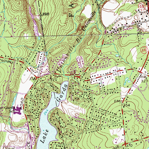 Topographic Map of Lake Garda, CT
