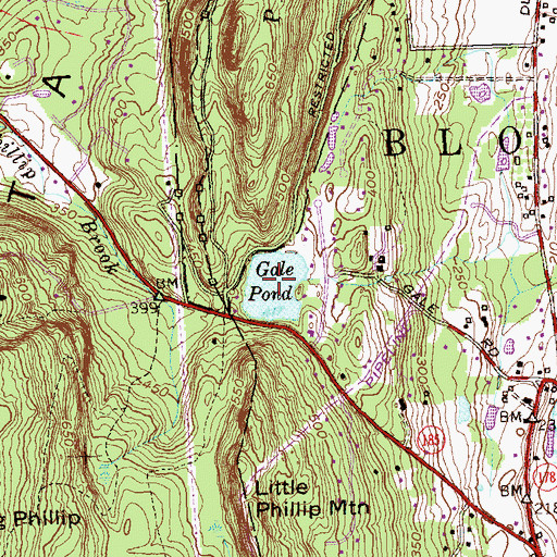Topographic Map of Gale Pond Dam, CT