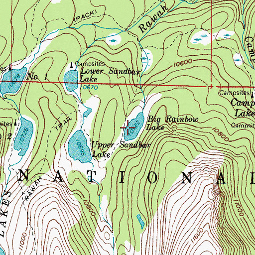 Topographic Map of Big Rainbow Lake, CO