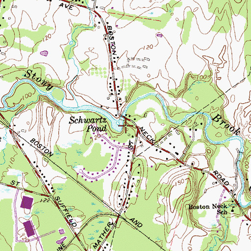 Topographic Map of Schwartz Pond Dam, CT