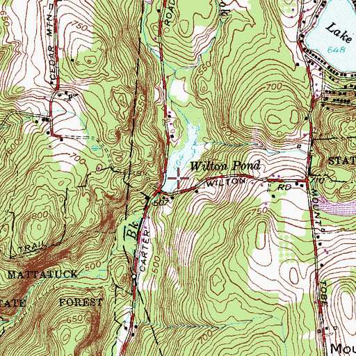 Topographic Map of Wilton Pond Dam, CT