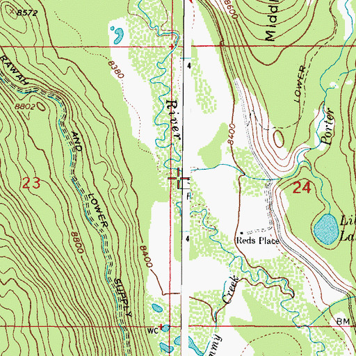Topographic Map of Porter Creek, CO