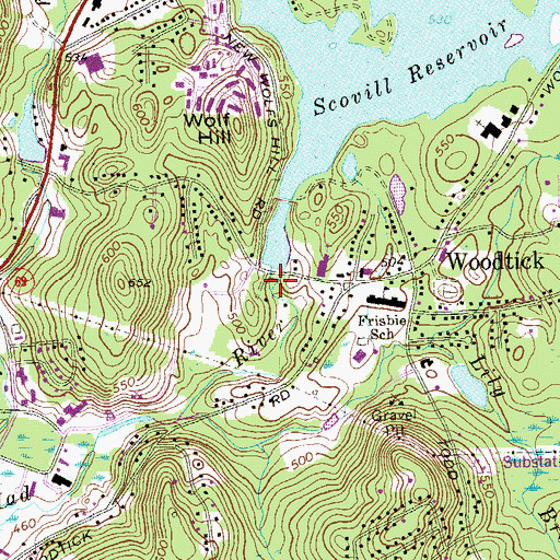 Topographic Map of Cornelis Dam, CT