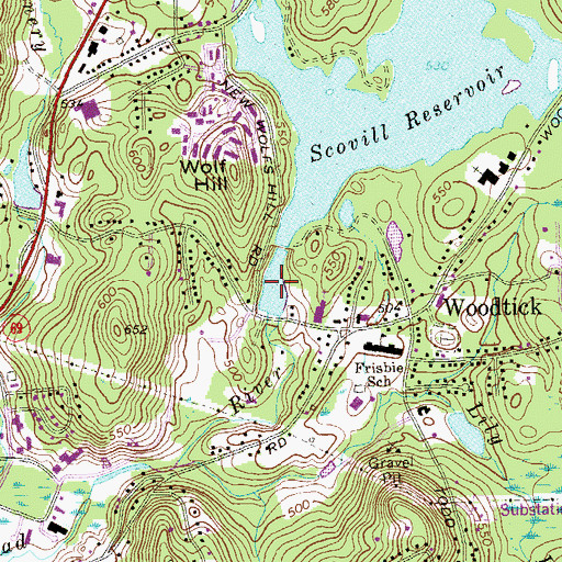 Topographic Map of Cornelis Pond, CT