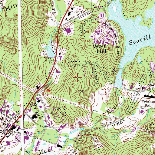 Topographic Map of Woodtick Reservoir, CT