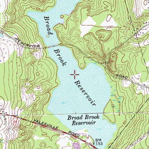 Topographic Map of Broad Brook Reservoir Dam, CT