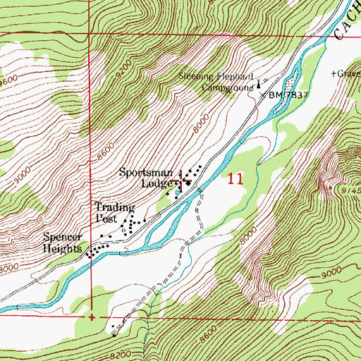Topographic Map of Sportsman Lodge, CO