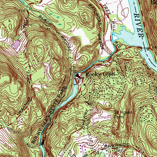 Topographic Map of Pootatuck River Reservoir, CT