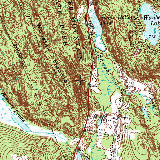 Topographic Map of Hattertown Pond Dam, CT