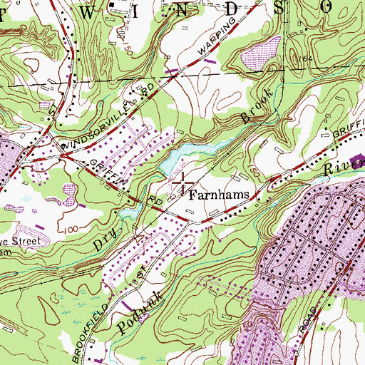 Topographic Map of Cast and Blast Pond Dam, CT