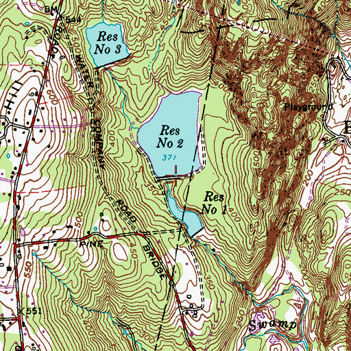 Topographic Map of Seymour Reservoir Number 2 Dam, CT