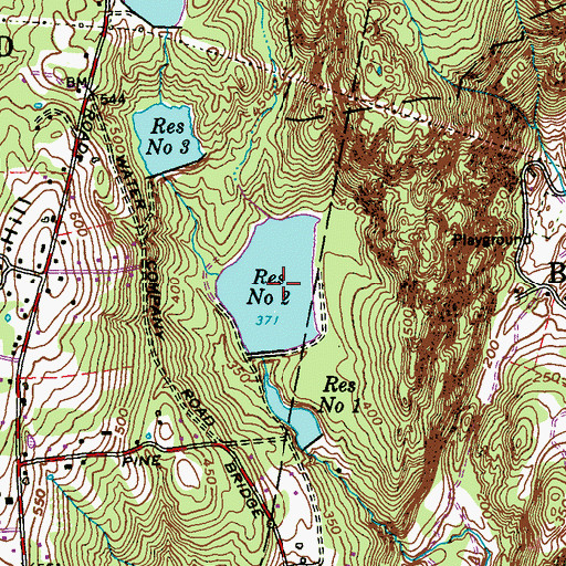Topographic Map of Seymour Reservoir Number Two, CT