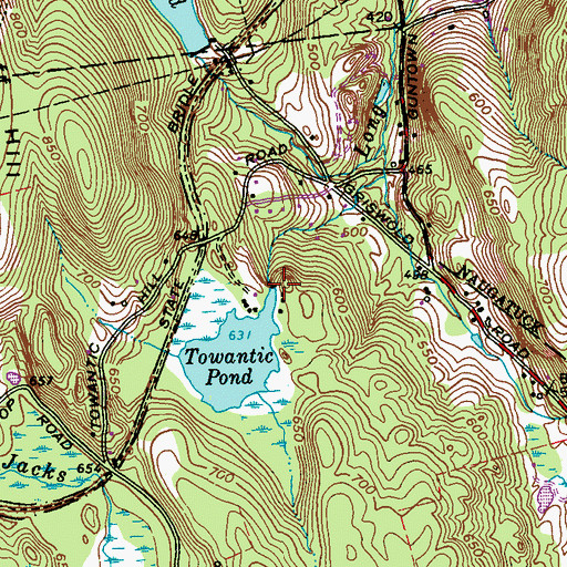 Topographic Map of Towantic Pond Dam, CT